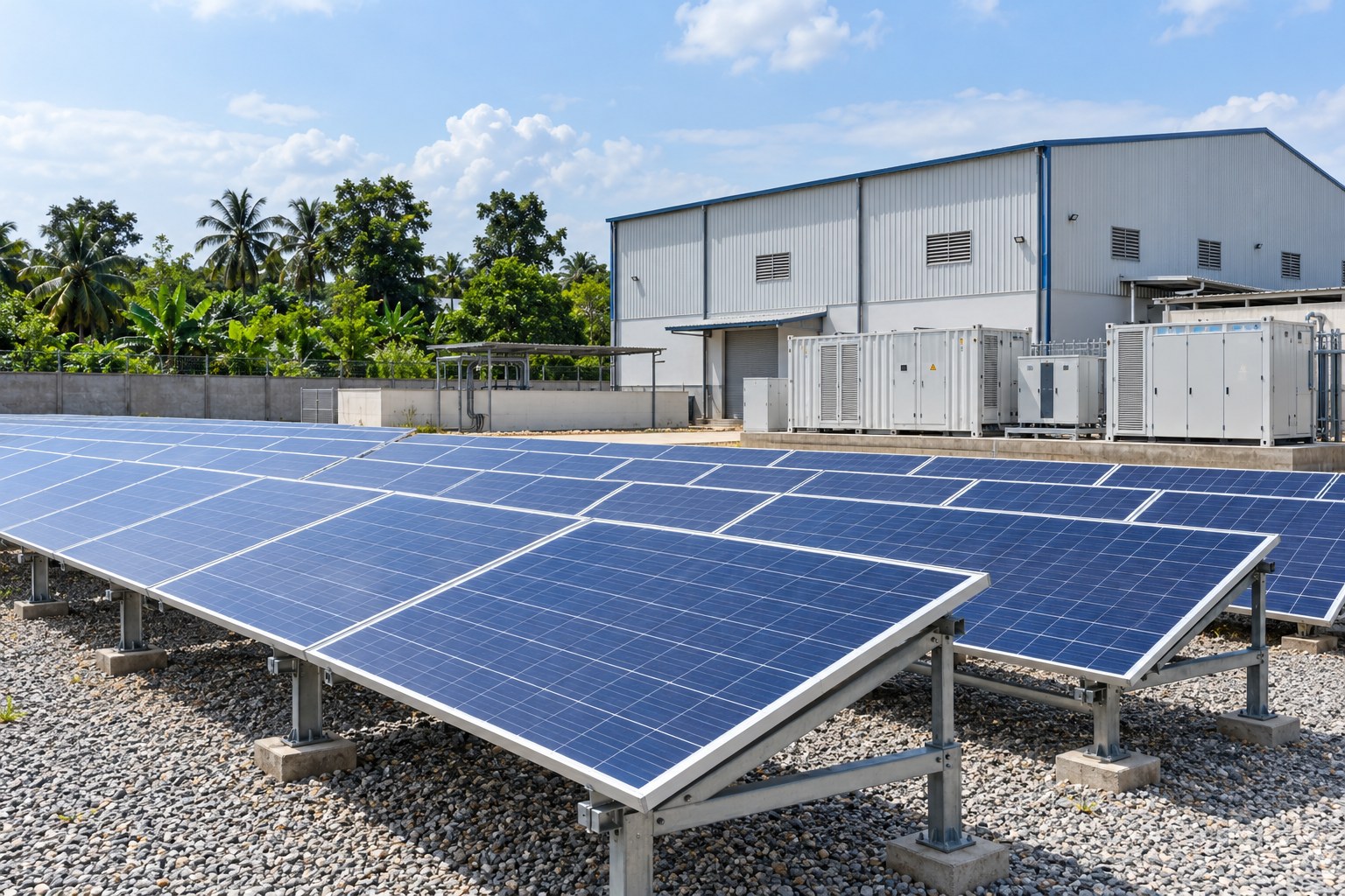 Illustrative industrial solar installation, not the actual project